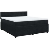 vidaXL Box spring postelja z vzmetnico črna 180x200 cm žamet | Shoptok.si