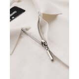 Ombre Men's polo shirt with zipper neckline - white | Shoptok.si