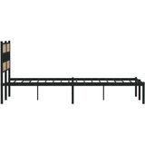 Metalni Kovinski posteljni okvir brez vzmetnice sonoma hrast 135x190 cm, (21607747) | Shoptok.si