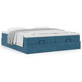 vidaXL Otomanski okvir kreveta s madracima plavi 180x200cm baršunasti | shoptok.hr