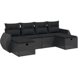  The Living Store Vrtna sedežna garnitura 6-delna z blazinami črna poli ratan - Vrtna Sedežna Garniture, (21452974) | Shoptok.si