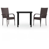  3-dijelni vrtni blagovaonski set smeđe-crni | shoptok.hr