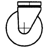 Proroll Kolo iz termoplastične gume, z montažno ploščo, Ø x širina kolesa 100 x 32 mm, vrtljivo kolo | Shoptok.si