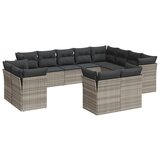 Maison Chic Seti vrtnega pohištva - Vrtna garnitura - Vrtni pohištvo set 12-delna z blazinami siva poli ratan, (21810474) | Shoptok.si