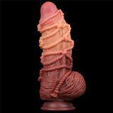 Lovetoy Dual Layered Platinum Silicone Cock with Rope Curved 9.5" | shoptok.hr