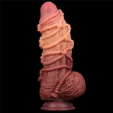 Lovetoy Dual Layered Platinum Silicone Cock with Rope Curved 9.5"