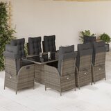 vidaXL 9-dijelni vrtni blagovaonski set sivi od poliratana | shoptok.hr