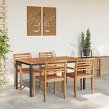  Vanjski stol Prirodna i crna 150 x 90 x 75 cm | shoptok.hr