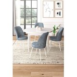 Hanah home Set Trpezarijski sto i 4 stolice, sivo-bijela | Eponuda.ba