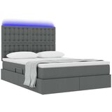  Krevet S LED lampica s pohranom Tamno siva 140 x 190 cm tkanina | shoptok.hr