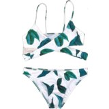  ženski dvodelni kupaći D11 sa listovima beli Cene