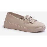 S. BARSKI Light Women's Leather Moccasins on Platform Beige | Shoptok.si