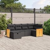 vidaXL 6-dijelni set vrtnih sofa s jastucima crni od poliratana | shoptok.hr