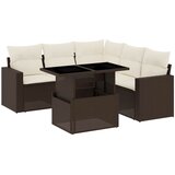  6-dijelni set vrtnih sofa od poliratana s jastucima smeđi | shoptok.hr