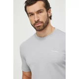 Calvin Klein Bombažna kratka majica siva barva