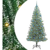 vidaXL Umjetno Božićno Drvo s Snježnim Flokom i LED Svjetlom 210 cm | shoptok.hr