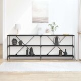  Kafić Crni Hrast 200x30x75 cm Proizvedeno drvo i čelik | shoptok.hr
