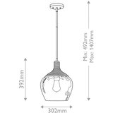 Quoizel QZ-ROYER-1P-MBK - Luster na štapu ROYER 1xE27/60W/230V, prečnik 30,2 cm | Eponuda.com