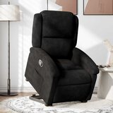 Maison Chic Naslanjač - Relax naslanjač s funkcijo vstajanja črn žamet, (22040208) | Shoptok.si