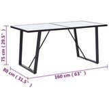 Blagovaonski stol bijeli 160 x 80 x 75 cm od kaljenog stakla | Eponuda.com