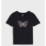 Sinsay Pamučna majica kratkih rukava sa svjetlucavom aplikacijom | shoptok.hr