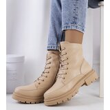 Gemre Beige lace-up hiking ankle boots eco-leather Caldera | shoptok.hr