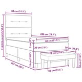  Postelja z vzmetnico z vzmetnico Temno zelena 80 x 200 cm Žamet, (5000127432) | Shoptok.si