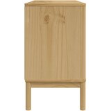 vidaXL Garderobna omara FLORO vošč. rjava 114x43x74 cm trdna borovina | Shoptok.si