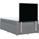 vidaXL Boxspring postelja z vzmetnico svetlo siva 120x190 cm blago | Shoptok.si
