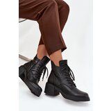 VINCEZA Women's Leather Ankle Boots on Block Heel Lined | ePonuda.com