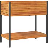  Vrtna sadilica s policom 80 x 45 x 80 cm masivno drvo i čelik | Eponuda.com