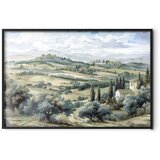  Plakat - Landscape with Sunny Green Fields 90x60 Crni okvir | shoptok.hr