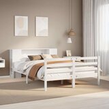 vidaXL Knjižna postelja brez ležišča bela 140x190 cm trdna borovina | Shoptok.si