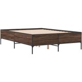 vidaXL Okvir kreveta smeđi hrast 140x200cm konstruirano drvo i metal | shoptok.hr