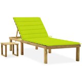  Vrtni ležalnik z mizico in blazino impregnirana borovina, (20662790) | Shoptok.si