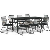 Vrtna garnitura - 9-dijelni vrtni blagovaonski set od PVC ratana crni - 9 | shoptok.hr
