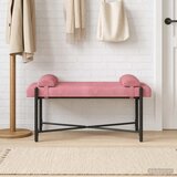  Klupa s gumbima i jastučićima Ružičasta 110 x 40 x 46 cm Baršun | Eponuda.ba