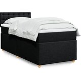  Krevet s oprugama i madracem crni 100 x 200 cm od tkanine | shoptok.hr