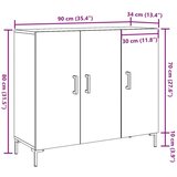 vidaXL Komoda boja starog drva 90 x 34 x 80 cm od konstruiranog drva | shoptok.hr