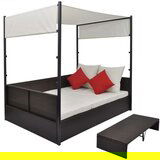  Vrtni krevet s baldahinom smeđi 190 x 130 cm poliratan | shoptok.hr
