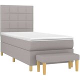  Box spring postelja z vzmetnico svetlo siva 80x200 cm blago, (20791102) | Shoptok.si