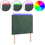 vidaXL LED posteljno vzglavje temno zeleno 100x5x118/128 cm žamet | Shoptok.si