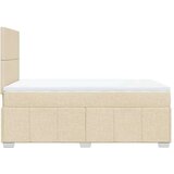 vidaXL Box spring postelja z vzmetnico krem 120x190 cm blago, (21307191) | Shoptok.si
