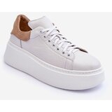 Kesi Women's leather sports shoes on the White Lemar platform | Shoptok.si