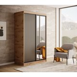 ADRK Klizni ormar Delia s drvenim letvicama 120 cm - HRAST ARTISAN-CRNA | shoptok.hr