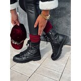 DStreet Botki damskie CITYSTRY wiązane z grubą podeszwą czarne | Shoptok.si