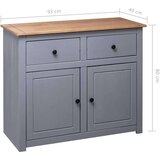 vidaXL komoda siva 93x40x80 cm trdna borovina Panama Range | Shoptok.si