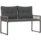  Vanjska klupa Sivi 118 x 55 x 82 cm PE Rattan i Tkanina | Eponuda.com
