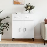 vidaXL Komoda visok sijaj bela 69,5x34x90 cm inženirski les | Shoptok.si