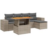 Maison Chic Seti vrtnega pohištva - Vrtna garnitura - Vrtni pohištvo set 6-delna z blazinami siv poli ratan, (21805668) | Shoptok.si